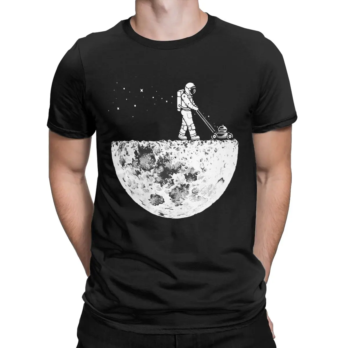 Vyrai T-Shirt Astronautų Mėnulio Spacemen Naujovė Medvilnės Tees Trumpas Rankovės Ekologiškesnių Spausdinimo T Shirt O Kaklo Drabužiai Plius Dydis