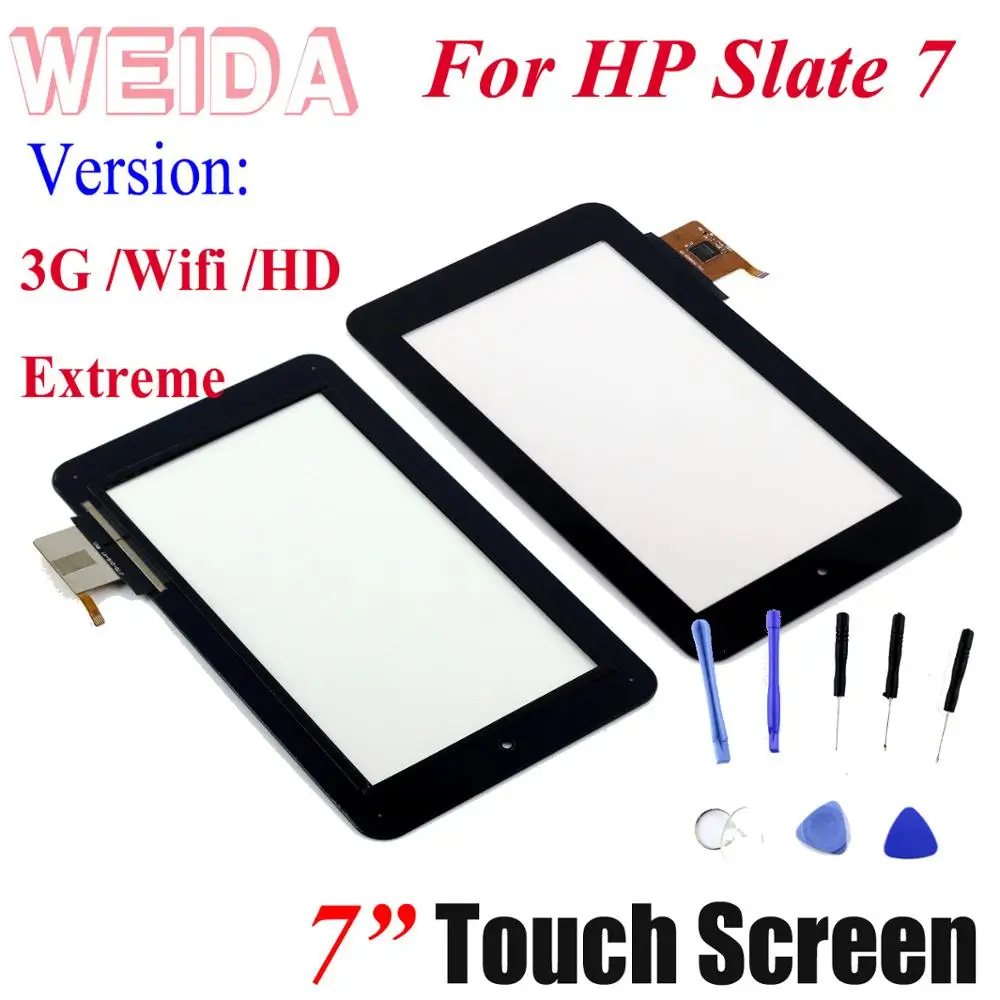 WEIDA 7 colių Jutiklinis Ekranas skaitmeninis keitiklis Skydelis HP Slate 7 2800 2801 4601 3G/WIFI/Slate7 HD/SLATE 7 Ekstremalių Nemokamai Įrankiai