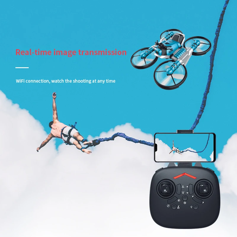 WiFi FPV drone su kamera 2.4 G RC sraigtasparnis deformuoti motociklas 2 in 1 lankstymo quadcopter