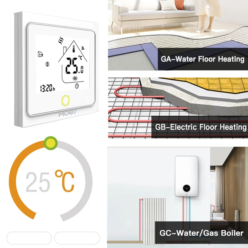 WiFi Smart ZigBee Termostatas Temperatūros Reguliatorius Vandens Elektrinis Grindų Šildymas Dujomis, Katilas Dirba Su Vartai Centru Tuya App