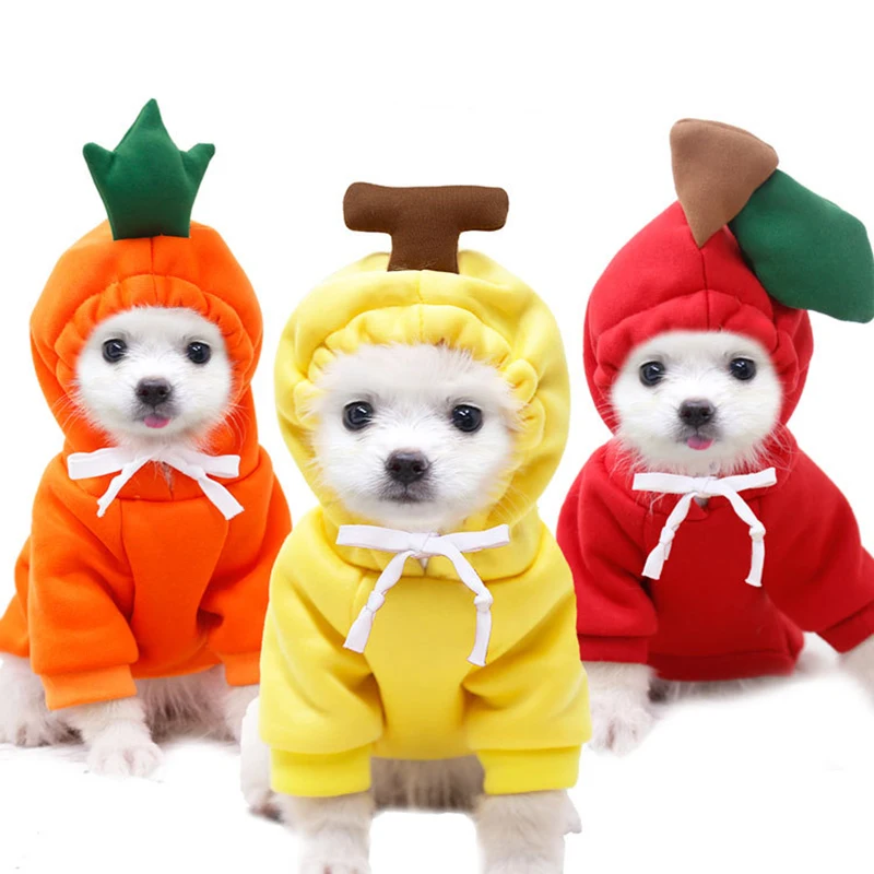 Yomiga Žiemos Drabužius šunims, Karikatūros vaisių Mielas šuo Hoodie kailis lauko šiltas Šuniukas, Mažos ir Vidutinės Šunims, pritaikytas drabužiai Kalėdų