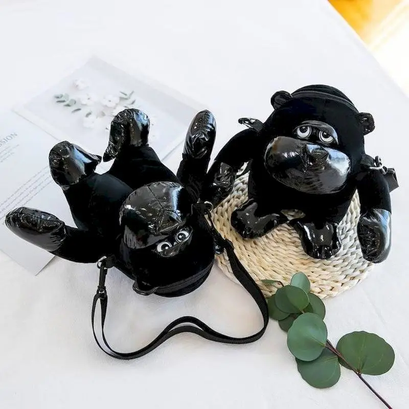 Šimpanzė animacinių filmų mažas maišelis moterų maišą naujų 2020 mielas beždžionės maišelį pliušinis lėlės lėlės petį krepšys
