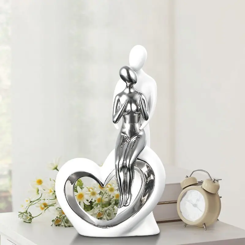 Šiuolaikinės keramikos abstrakčiai pora skulptūrų romantiškas paveikslas statula meilužis statulėlės vestuvių kambario dekoracijas draugės vestuvių dovana