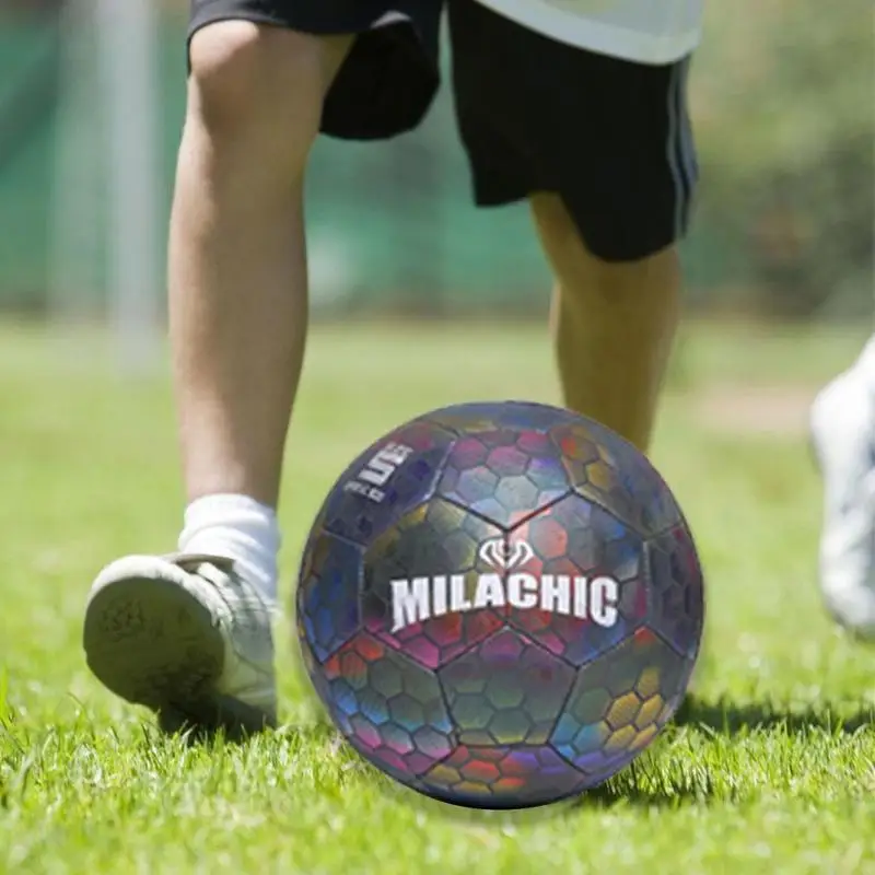 Šviesą Atspindinčios Šviesos Futbolo Atspindintis Kietas Vaikų Žaidimo Lauko Mokymo Liuminescencija Pripučiami Futbolas