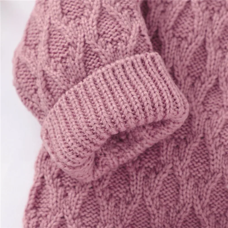Žiemos Rompers Baby girl naujagimių Drabužiai, Vaikų Berniukų, Mergaičių Jumpsuit megzti megztinis darbo drabužiai snowsuit Rompers Su Skrybėlę