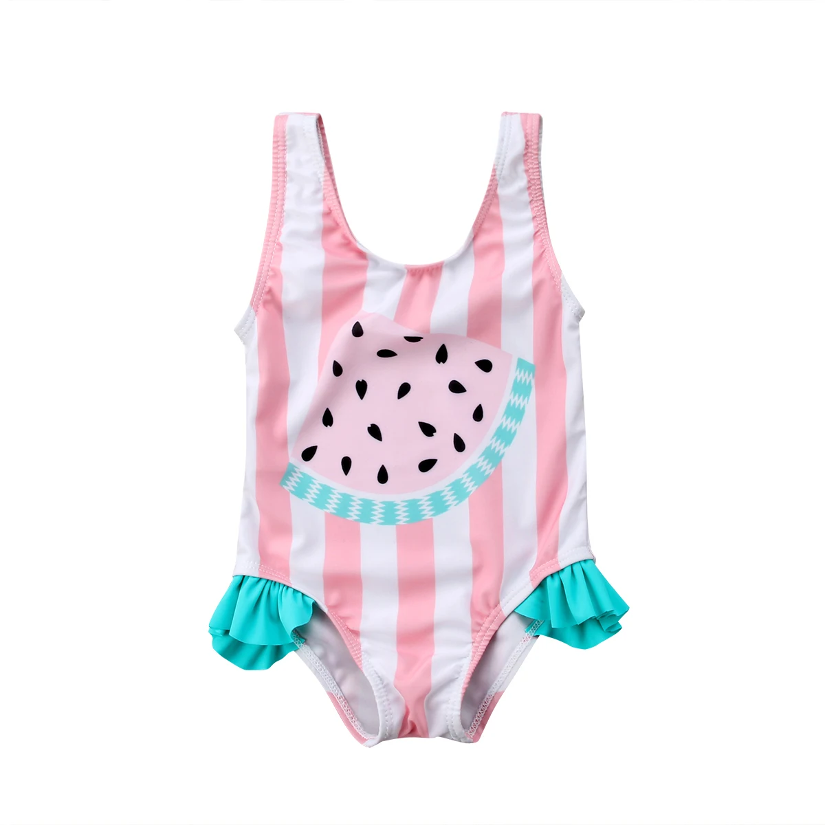 0-3Y Vasaros Bamblys Vaikams Baby Girl Rankovių Dryžuotas Arbūzas Spausdinti maudymosi kostiumėlį, Maudymosi Kostiumą, Plaukimo Vienos Vienetų Mergaičių Drabužiai