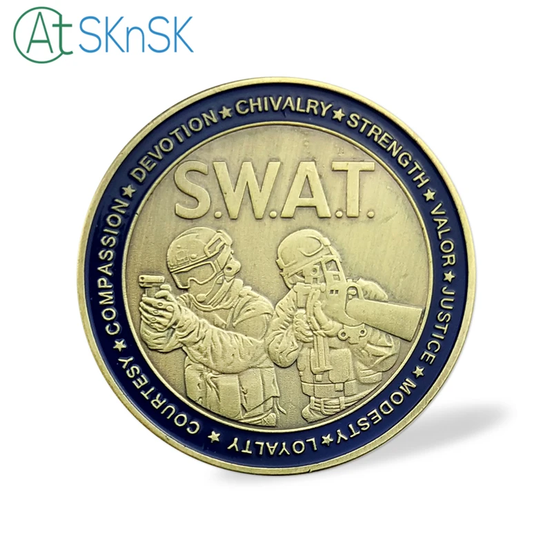 1-10vnt Mados JAV armijos monetų, suvenyrų antikvariniai Saint George patrona šarvai monetų SWAT iššūkis monetų kolekcija