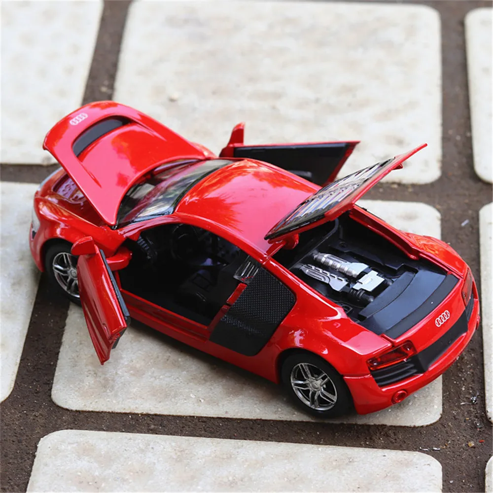 1/32 Audi R8 Automobilio Modelį Diecasts Lydinio Traukti Atgal, Vaikų Žaislas Berniukas Lenktynių Greičio Lenktynės Gimtadienio Dovana Apdailos Žaislų Kolekcija