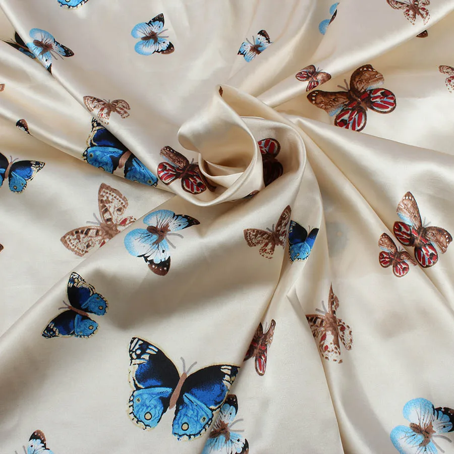 1 metro drugelis Imitavo Šilko Satino Audinio Charmeuse Minkštas Moterų Nuotakos Suknelę, Todėl Vasarą Medžiaga