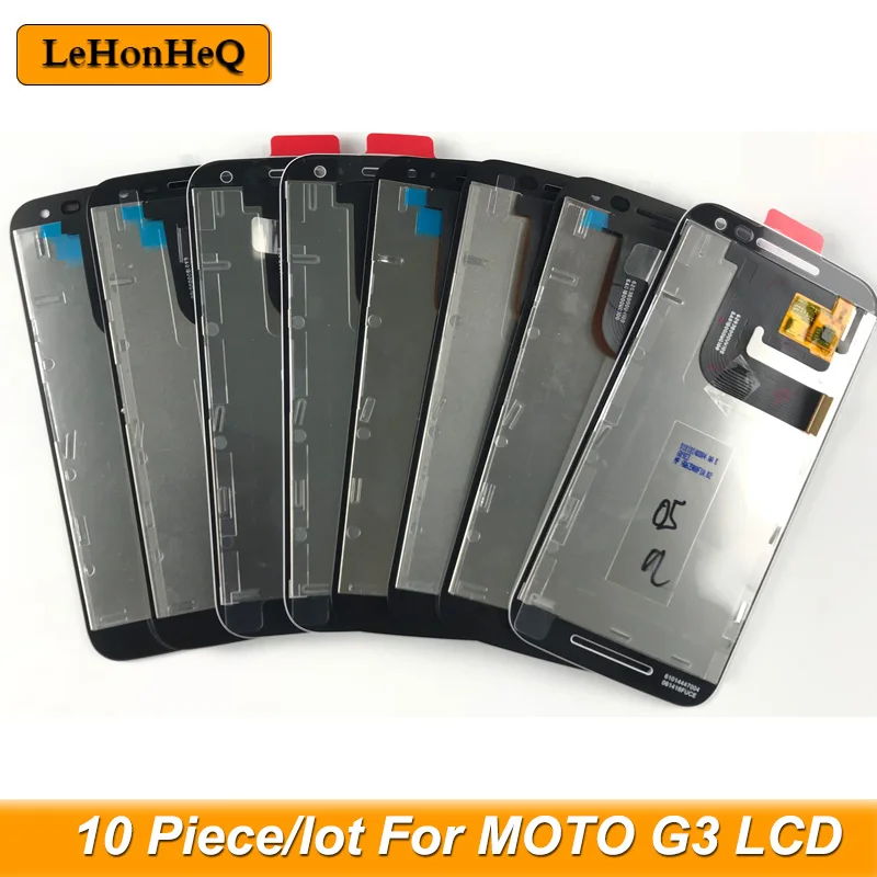10 Gabalas/Daug Motorola Moto G3 XT1544 XT1550 XT1540 LCD Ekranas Su Jutikliniu Ekranu, skaitmeninis keitiklis Asamblėja
