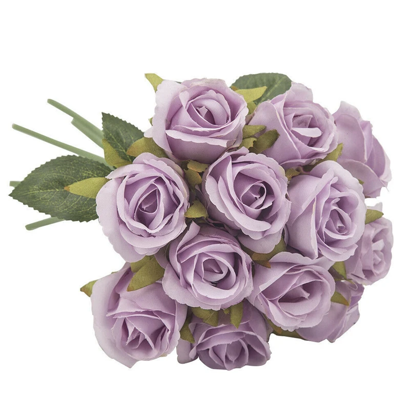 12 Didelių Galvų Dirbtinių Gėlių Puokštė Šilko Bridesmaid Netikrą Flores Vestuvių Gėlė 