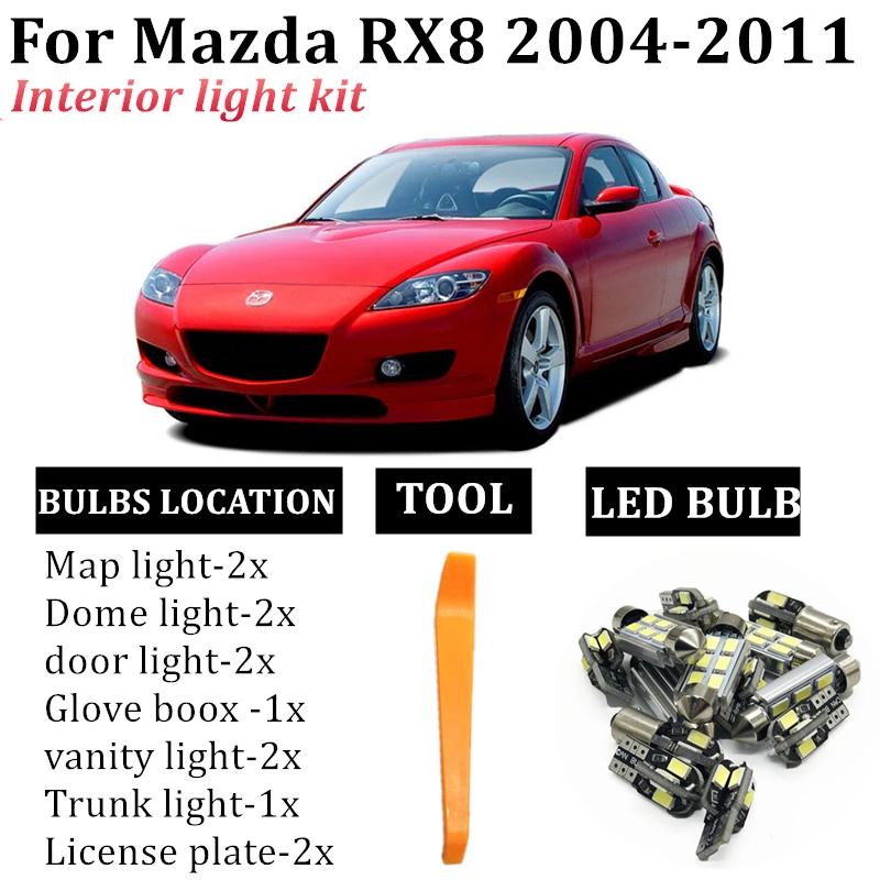 14x LED Lempos, Automobilių Lemputės Interjero Paketas Rinkinys, Skirtas 