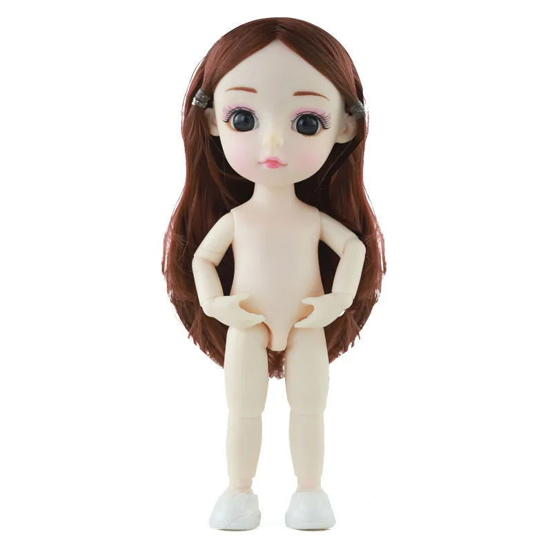 16cm BJD Doll 13 Kilnojamojo Sujungta Lėlės Mielas Kelių Spalvų Šukuosena Lėlė Mergaitėms, Žaislai Moters Nuogas Kūnas Kalėdų Dovana