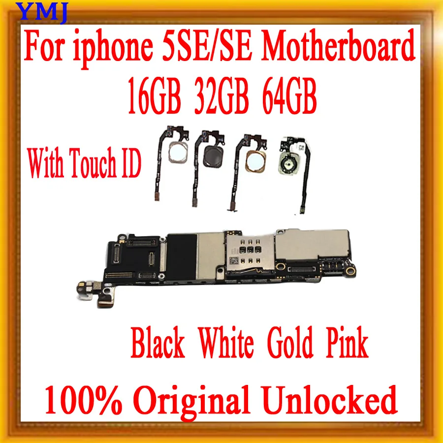 16gb / 32gb /64gb iPhone 5SE Plokštė su sensoriniu ID/Be Touch ID, Original atrakinta iphone SE Plokštės Plokštė