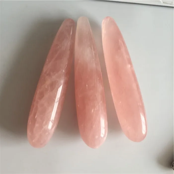 18cm Natūralus rožių kvarco kristalo lazdelė Asmenybės rožinis kvarcas masažas stick Brangakmenio grožio baras Yoni Gydymo moterims, dovana