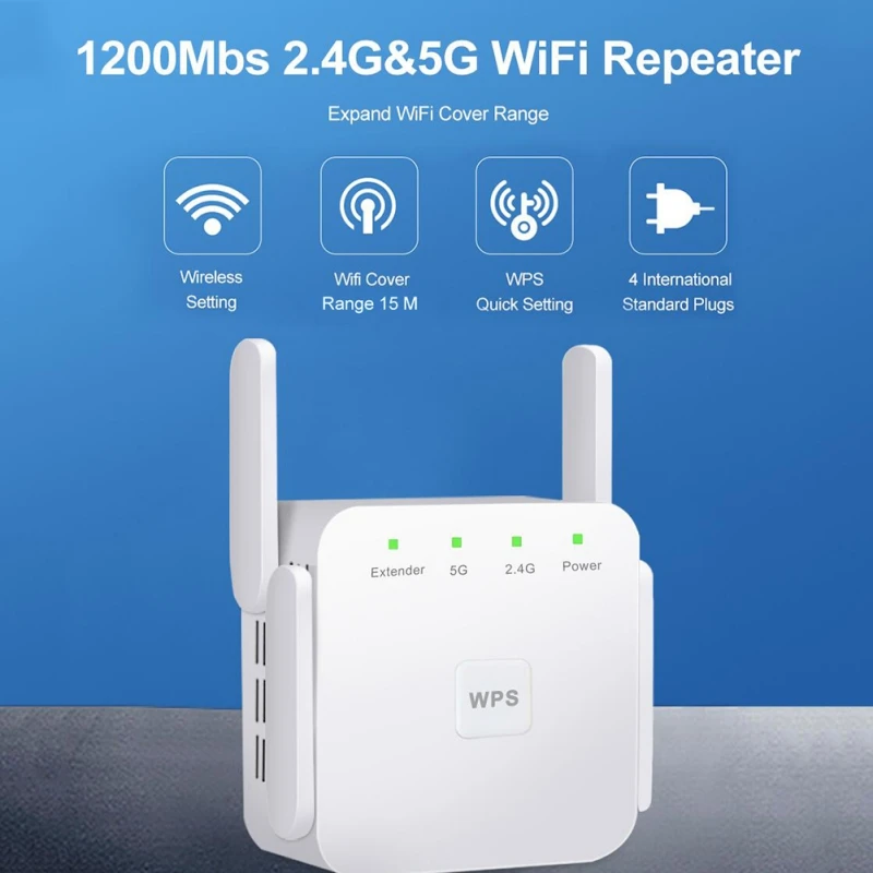 2.4 G/5G Wireless WiFi Kartotuvas WiFi Extender 1200Mbps Ilgo Nuotolio Wifi Kartotuvas 