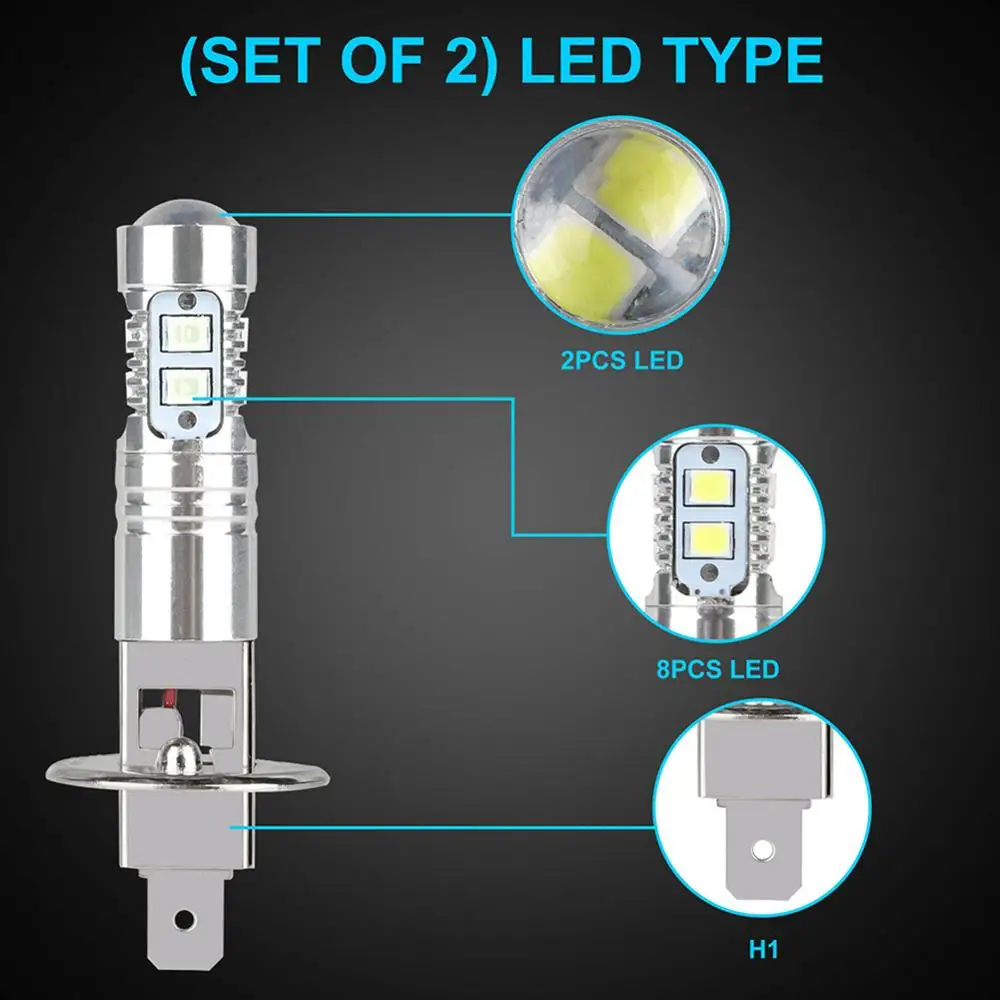 2 VNT H1 LED Žibintų Lemputės 1800LM 8000K Ice Blue Super Šviesus, Automobilių Žibintai, Automobilių Reikmenys Šviesos Dropshipping CSV