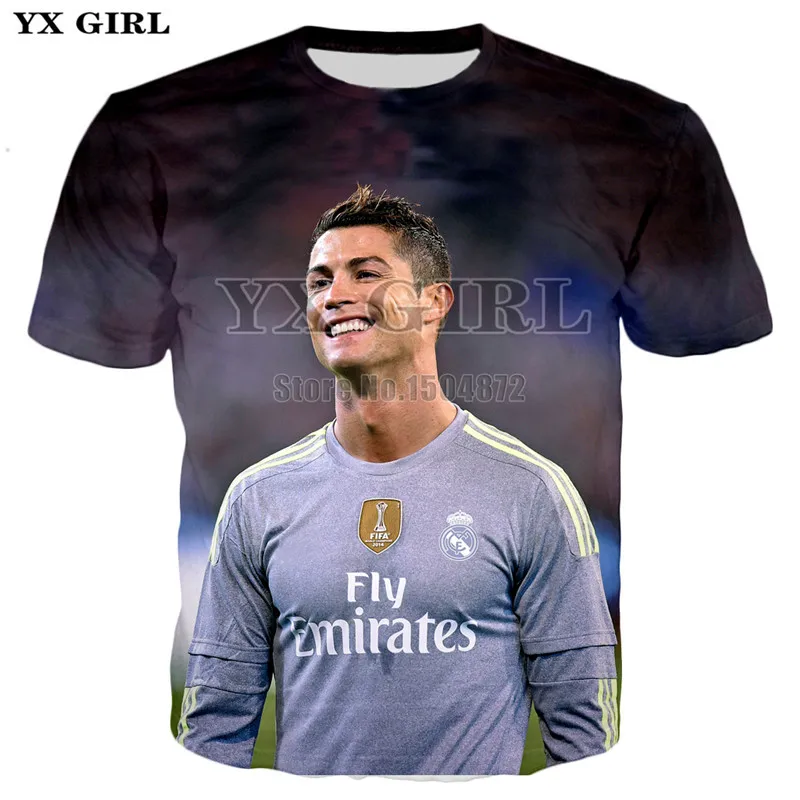 2019 m. Vasarą Mens Atsitiktinis marškinėliai trumpomis Rankovėmis Tees Vyrai/Moterys T-shirt Pobūdžio Cristiano Ronaldo 3d Atspausdintas Marškinėlius Unisex Viršūnės