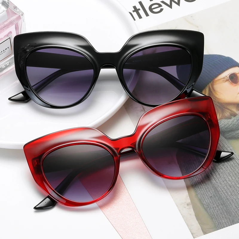 2020 Mados Cat Eye Akiniai Skaidrūs Rėmeliai Moterų Prekės Dizaineris Prabanga Seksualus Ponios Gradientas Saulės Akiniai Moterų UV400