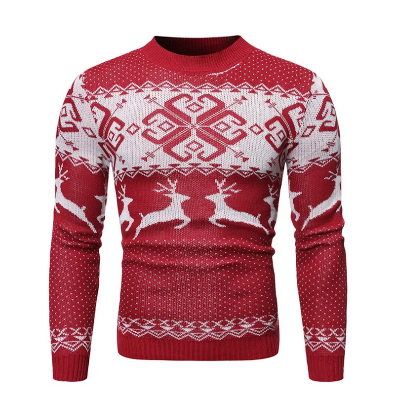 2020 Naują Kalėdų Stiliaus Vyrų Rudens-Žiemos Megztinis Megztinis Elnias Spausdinti Ilgomis Rankovėmis Tirštėti Šiltas, O-Kaklo Megztiniai Vyrams
