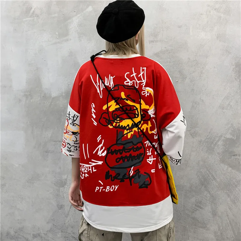 2020 metų Vasaros Hip-Hop T-Shirt Vyrai Streetwear Harajuku Juokinga Grafiti Marškinėlius trumpomis Rankovėmis Medvilnės HipHop T-Shirt Viršūnes Tees WG812