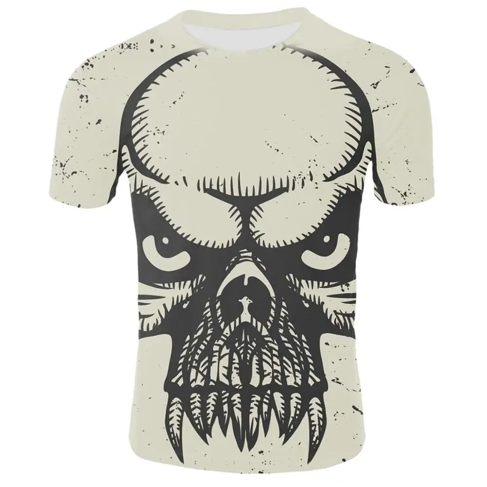2020 naujas punk viršuje vasaros kaukolė spausdinti vyriški trumparankoviai marškinėliai 3D spausdinimo marškinėliai atsitiktinis kvėpuojantis įdomus hip-hop ' o T-shirt