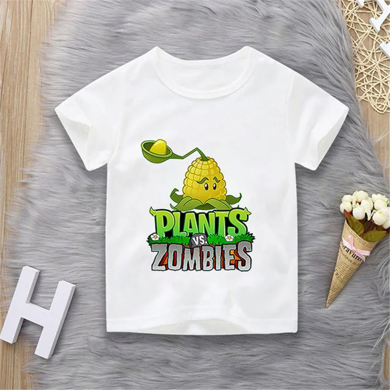 2021 Vaikų trumpomis Rankovėmis Viršūnes Mielas Saulėgrąžų Vaikiški marškinėliai 3D Spausdinimo Augalai vs Zombies Geriausiai parduodamų Atsitiktinis marškinėliai