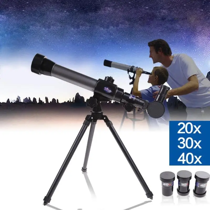 20X 30X 40X Refraktoriumi Astronomijos Lauko Tepimas Monokuliariniai Teleskopas Vaikams Combo su Trikoju