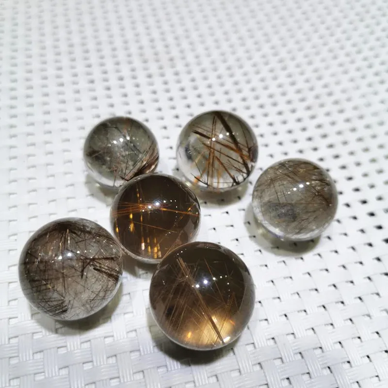 20mm Natūrali mažų kvarco cyrstal kamuolys Auksinis kvarcas rutilated sritį 