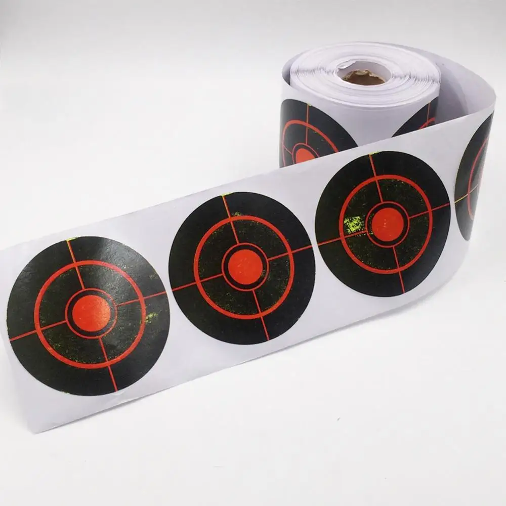250/100 Roll Fotografavimo Tikslo Lipdukas 7.5 cm Ilgalaikis, Patvarus Šaudymo Reikmenys Bullseye Purslų Tikslinės Reaktyvusis Lipdukas