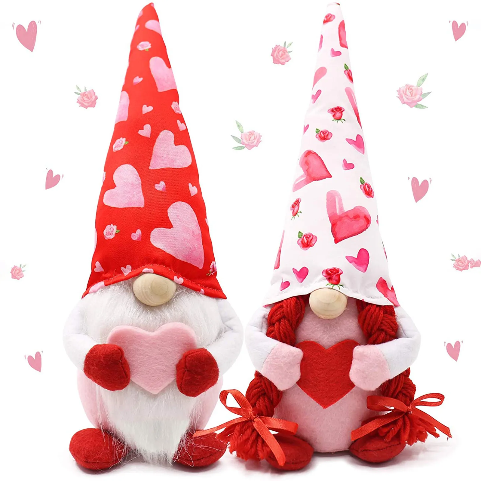2vnt Valentino Pateikti Pliušinis Lėlės Beveidis Valentino Dieną Gnome Pliušinis Beveidis Lėlės, Dekoracijos Pakabukas Papuošalai Naujų#11