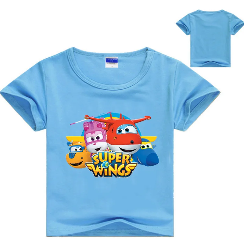 3-16Years Kūdikių Berniukų Marškinėlius trumpomis Rankovėmis Kostiumas Super Sparnus marškinėliai Vaikų Vasaros Viršūnes Merginos Marškinėlius Bamblys Drabužius