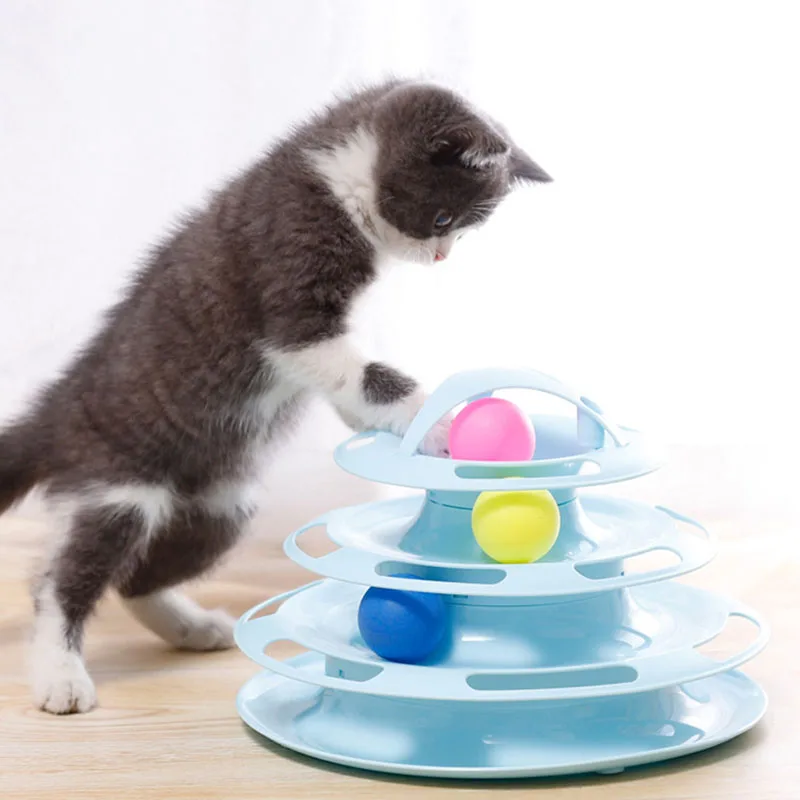 3 Lygių Bokštas Dainos Disko katė Žvalgybos Pramogų triple disko kačių žaislai kamuolys Mokymo Interaktyvus 4 Lygius Kamuoliukus Bokštas Žaislai