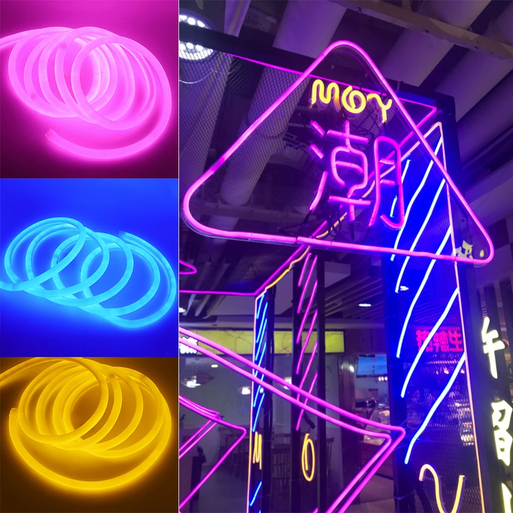 360 Laipsnių Apvalus kaip 14mm Neonas, Juostelės Šviesos 220V 2835 Neoninės Šviesos Vamzdis Led Ženklas 120Leds/m Neoninis Ženklas LED Šviesos Lempos