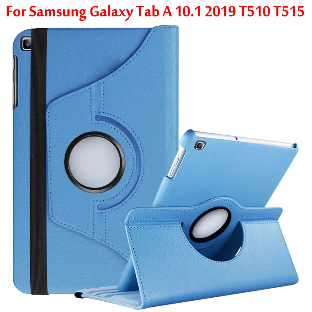 360 Sukasi Case for Samsung Galaxy Tab 10.1 2019 T510 T515 Stovėti PU Odos Padengti SM-T510 SM-T515 10.1 colių Dangtis