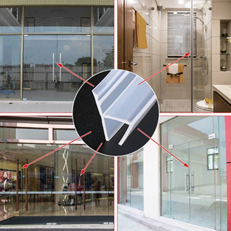 5 Metrų/daug Išplėsta F/h/U formos silikoninės gumos dušo kambarys durų lango stiklo sandarinimo juostos weatherstrip už 6/8/10/12 mm stiklas