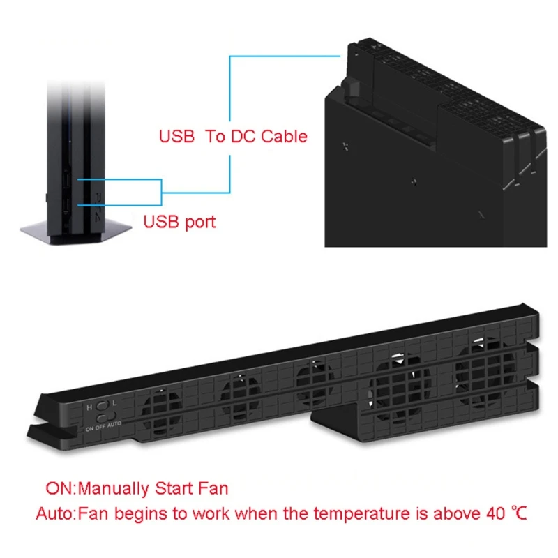 5-Ventiliatorius Išorės Super Turbo USB Aušinimo Ventiliatorius Playstation4 PS4 Pro Žaidimų Konsolės