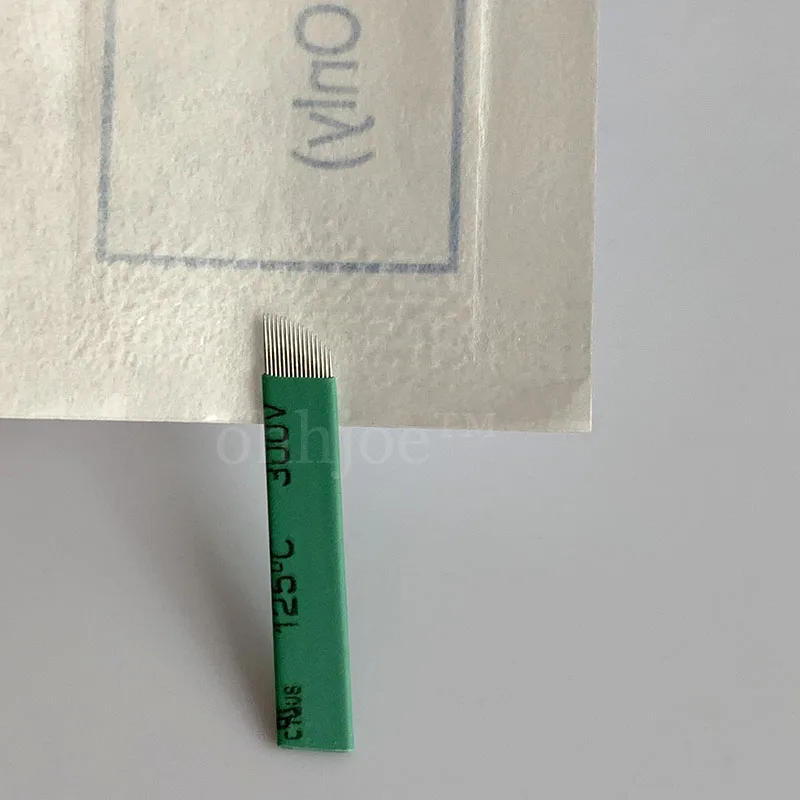 50/500 VNT 0.18 mm, žalia 12 Flex permanentinis Makiažas Vadovas Antakių Tatuiruotė Adatos Ašmenys, skirti 3D Siuvinėjimo Microblading Tobori Pen