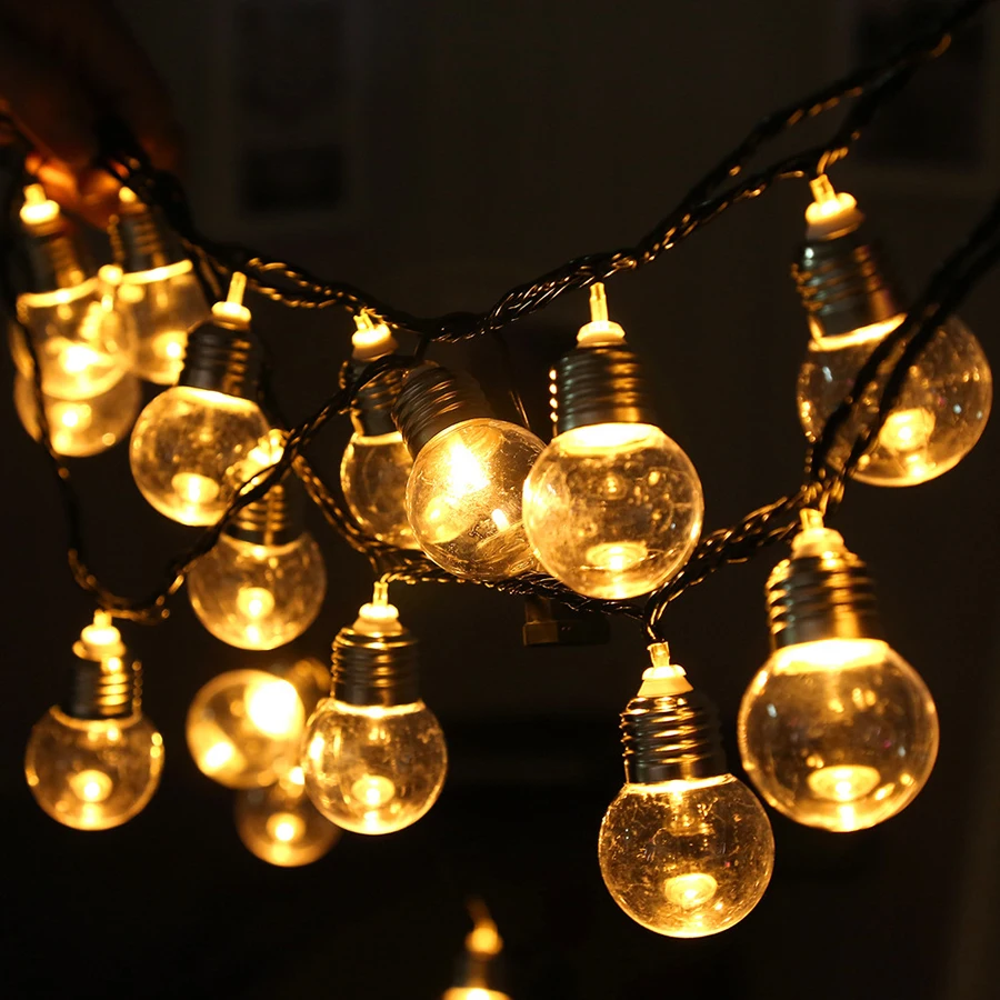 5M 20 LED pasaulyje Styginių Šviesos Lauko G50 Lemputes Pasakų Žibintai Girliandą Sodo Kiemo Vestuves kalėdinė Dekoracija Lengvoji Grandinė