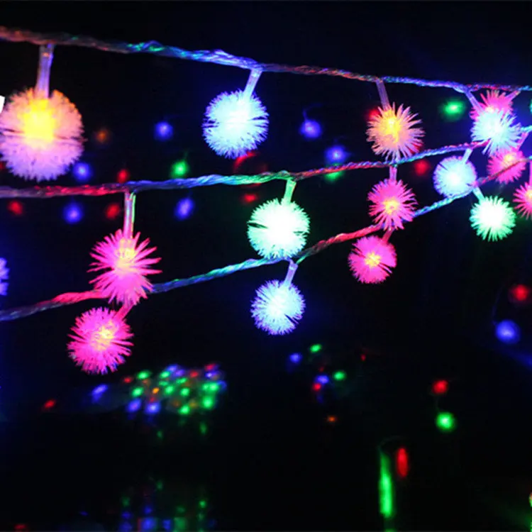 8M 50 LED Baltas Sniegas Pompon Kalėdų String Žibintai Pasakų Žibintai Vestuves Girliandą Apdaila dekoratyvinis apšvietimas Namų Dekoro