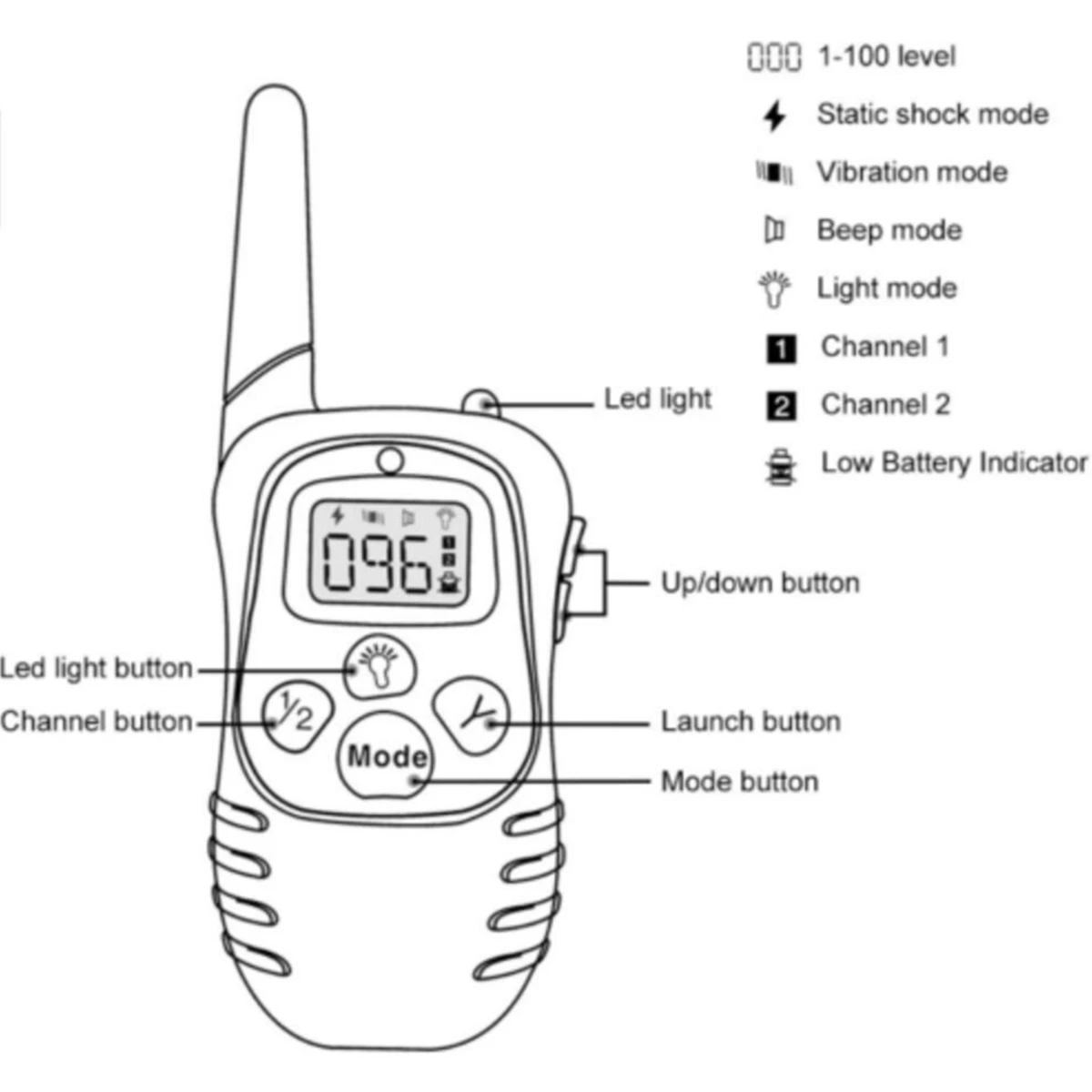 998D-1 300 šunelis Stabdžių Žievės Antkaklis su LCD Ekranu Šoko Kontrolės Vandeniui Sustabdyti Barking Šuo Mokymo Įrangą