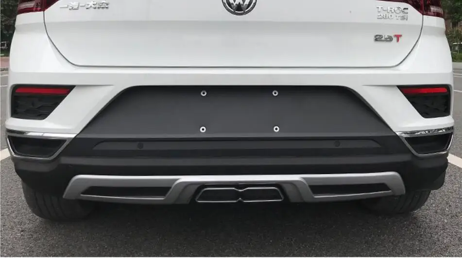 ABS Priekinis + Galinis Bamperis Raštas Guard Slydimo Plokštė Tinka Volkswagen T-ROC TROC 2018 2019