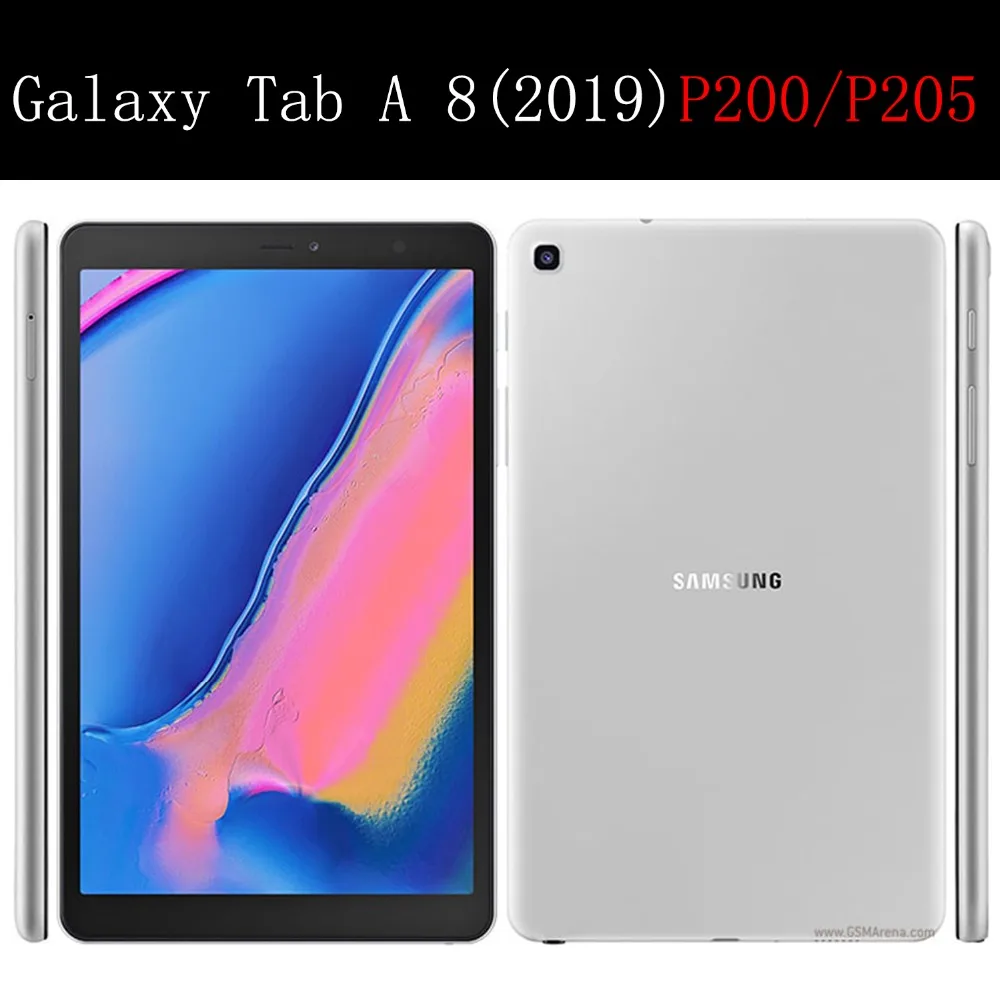 AXD Flip case for Samsung Galaxy Tab 8.0 colių 2019 Odos Apsauginis Dangtelis Stovi fundas rubisafe už TabA už p200 P205 F/N WiFi LTE