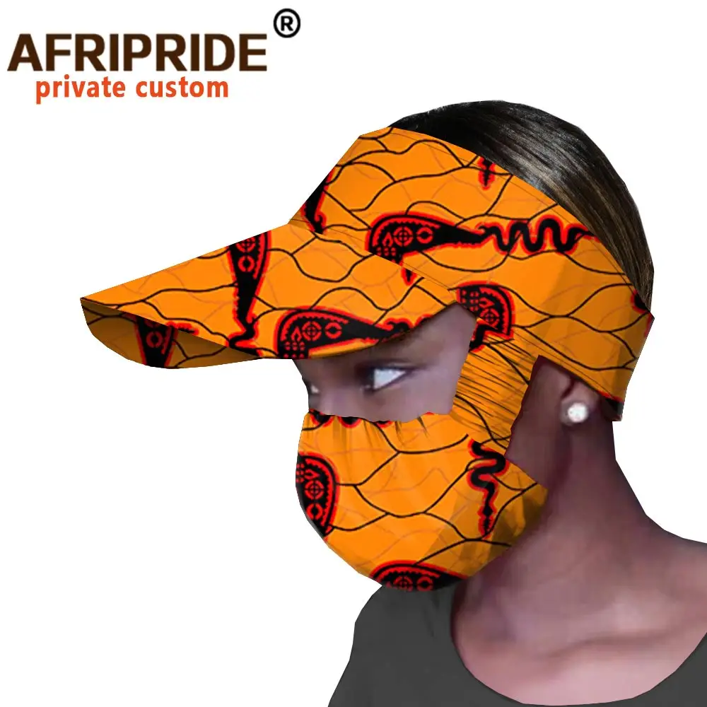 Afrikos Skrybėlės ir Kaukė 2 Gabalas Moterų Mados Skrybėlę Prekės Spausdinimo Ankara Spausdinti Afrikos Priedai Rungtynės Spausdinti Bžūp A20H005
