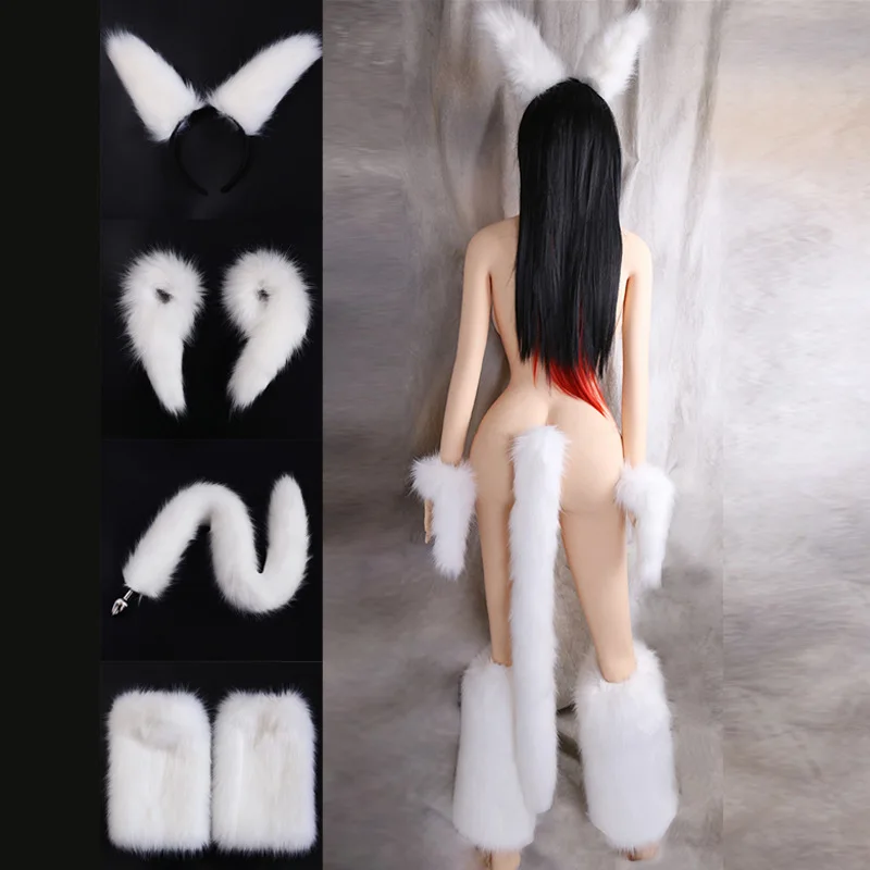 Analinis uodegą moteris porno kraujavimas iš suaugusiųjų sekso žaidimai uodegą kištuką nustatyti fetišas striptizo drabužiai moterims seksualus lingirie fox cosplay aksesuarų rinkinys
