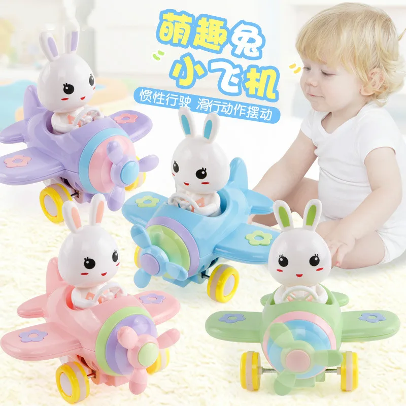 Animacinių Filmų Inercijos Mini Rabbit Lėktuvo Žaislas Vaikams Plokštumos Automobilių Modelį Kūdikių Švietimo Žaislas Atsitiktinių Spalvų Gimtadienio Dovana Vaikams