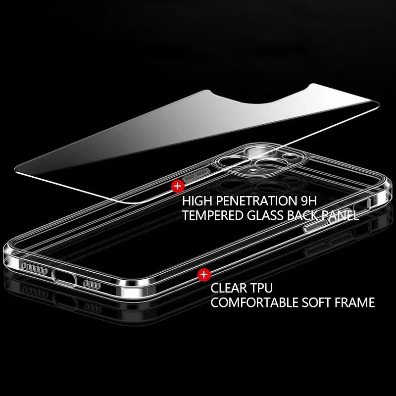 Atsparus smūgiams Aišku, Hibridiniai Stiklo Gelio Slim Case For iPhone 12 11 Pro XS MAX XR X 8 7 Plus SE 2020 Skaidri Apsauga Galinio Dangtelio