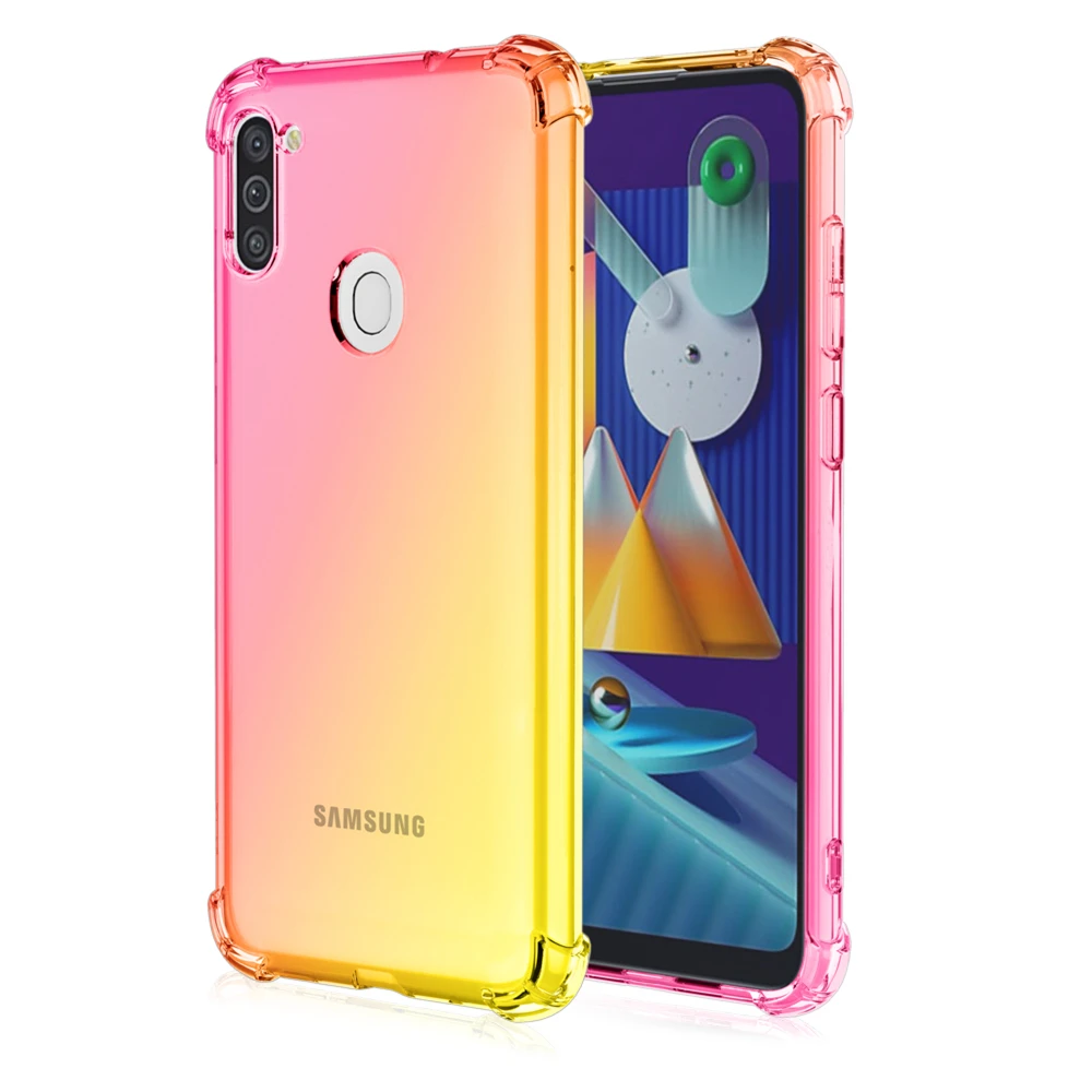 Atsparus smūgiams Gradientas Lankstus TPU Case for Samsung Galaxy A21S A51 S20 Ultra A71 5G A81 M21 M31 A20E S10 10 Pastaba Plus Telefonas Krepšys