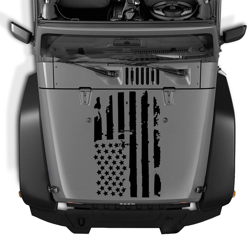 Atsparus vandeniui Scratchproof Amerikos Vėliava Vinilo Automobilio Kapoto Lipdukas Variklio Dangčio Lipdukas, skirtas Jeep Wrangler JK TJ YJ 5 Spalvų Saugos Ženklas
