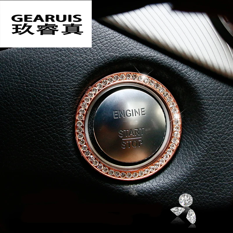 Automobilis-optikos Variklio Užvedimo Mygtuką, Interjero Lipdukai padengti Mercedes Benz GLA X156 CLA C117 A/B/C 